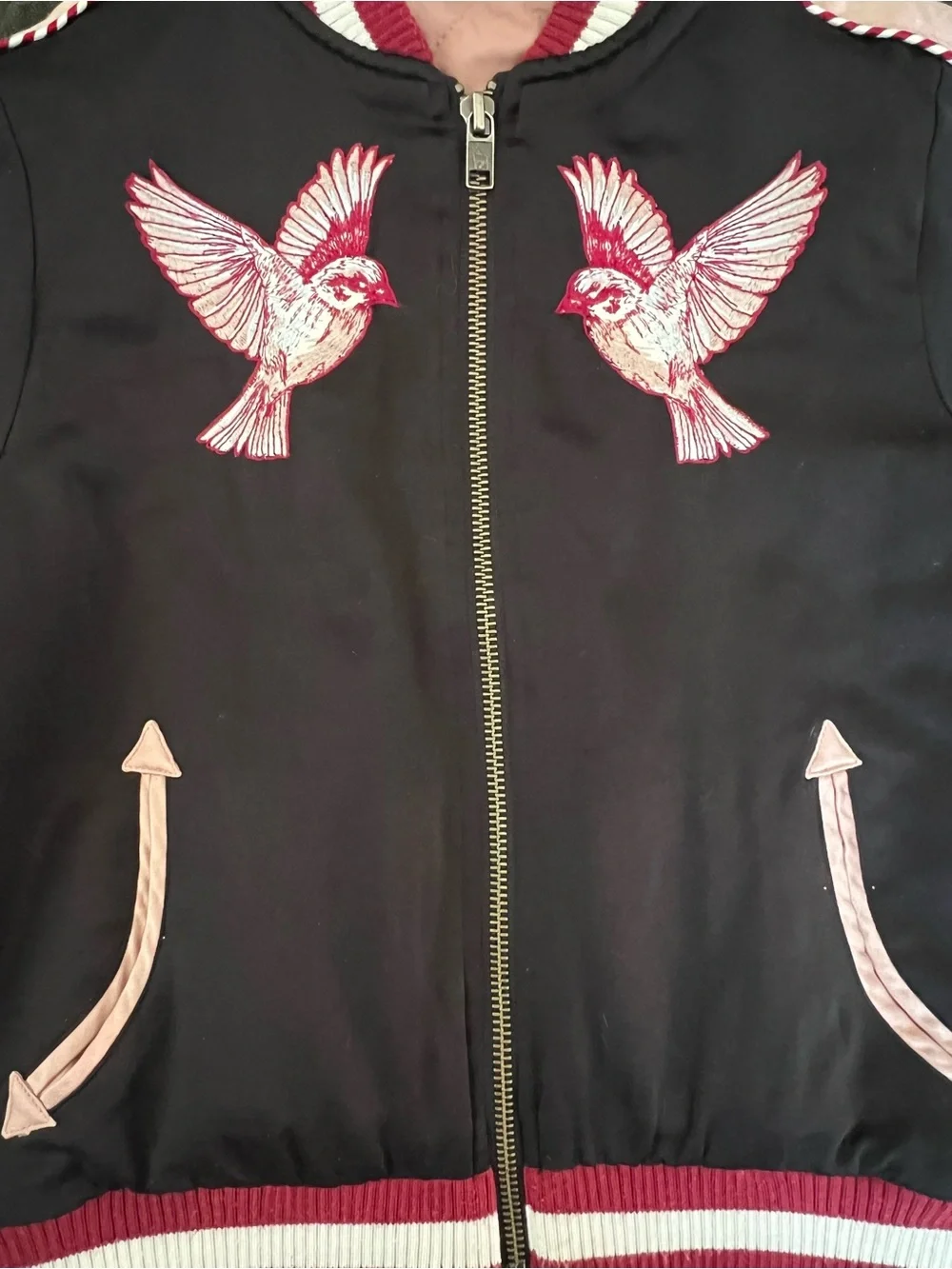Stella McCartney Girls Black and Pink 'Willow' Bomber Jacket